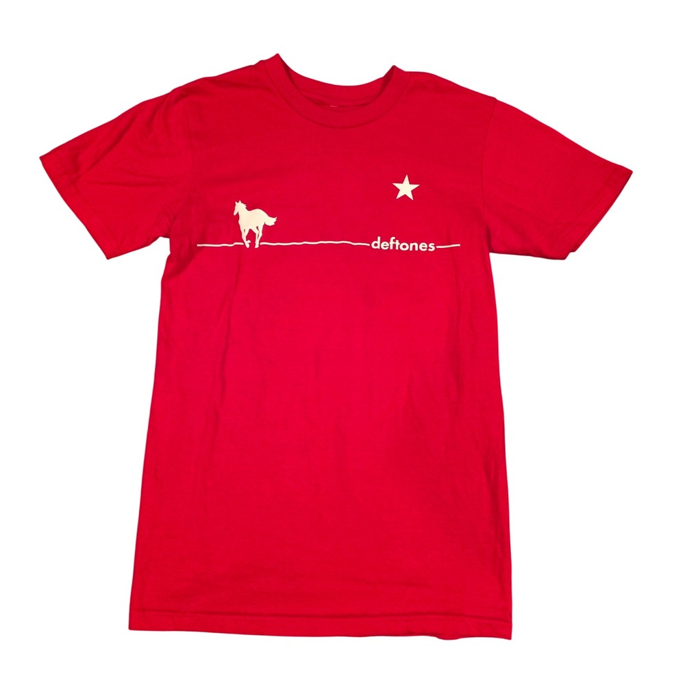 Deftones White Pony Star Graphic T-Shirt Red Mens Small Short Sleeve Cotton Tee